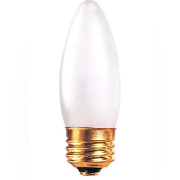 Bulbrite 25W 120V Incandescent Torpedo Chandelier B10 Bulb, Frost-4 bulbs - Picture 1 of 3